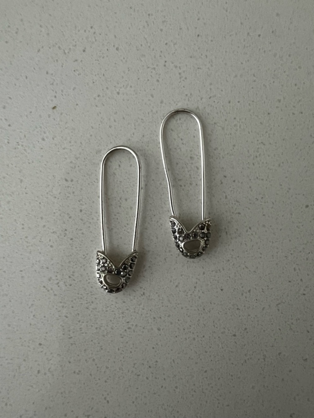Lucky Brand Pave Paper Clip Earrings - Silver